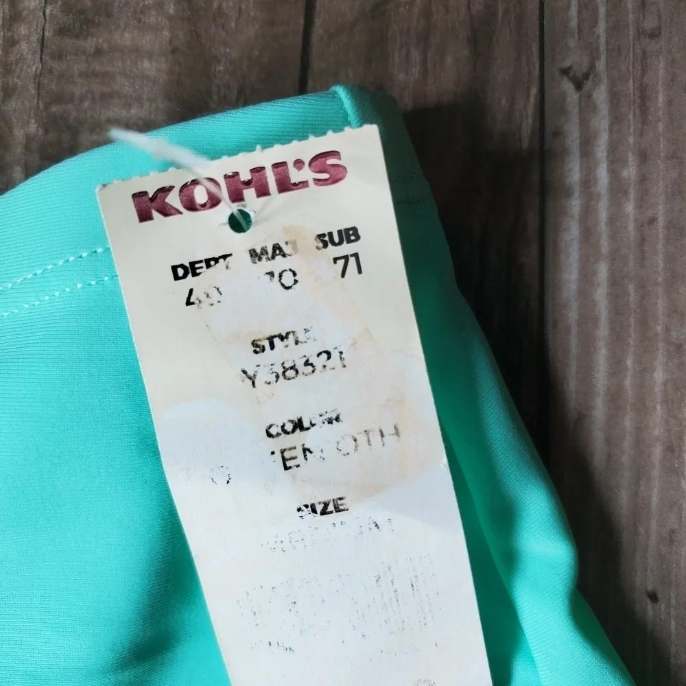 NWT ZEROXPOSUR Girl’s Turquoise Ruched Swim Skirt Coverup M 10 / 12